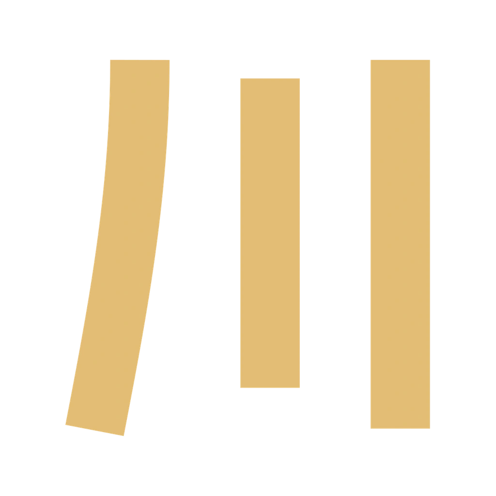 The Kawa mark, a gold 川 sigil